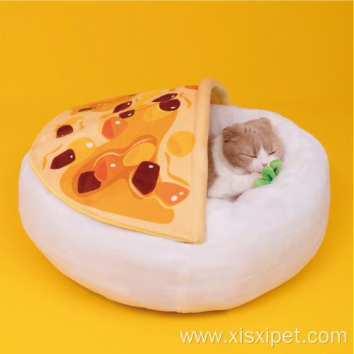 cute egg and smiling plush pet cat beds